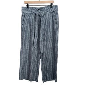 Banana Republic Women’s Tie-Waist Linen Blend Wide leg striped pants size 8